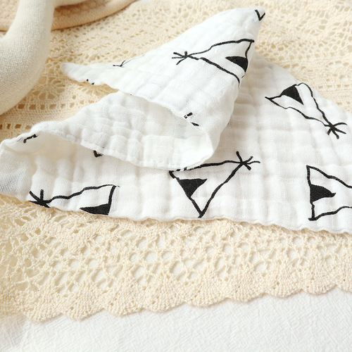 Factory direct supply of maternal and infant supplies gauze saliva towel bib newborn triangle towel baby bib children's meal pocket