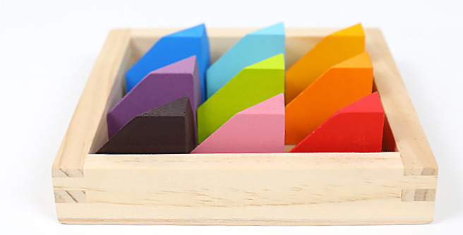 Bloques de construcción de arco iris para niños de madera juguetes bebé color cognición educación infantil altura apilamiento 3-10 años Juguetes