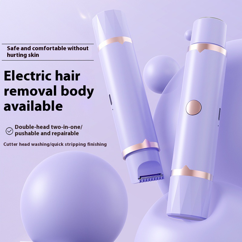 Factory direct electric shaver, dual-head hair remover, full-body trimmer for private areas, armpits, and leg hair, convenient to use