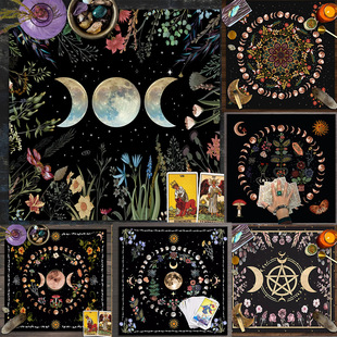 Tarot Tablecloth Tarot Cloth Board Game Cushion Cloth March Flower Constellation Moon Phase Tablecloth Altar Custom ins