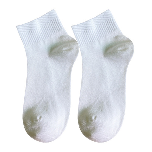 Zhuji White Short Socks for Women, Spring/Summer Thin Style, Embroidered Women's Ankle Socks—Perfect Match for White Sneakers, Low-Cut Design