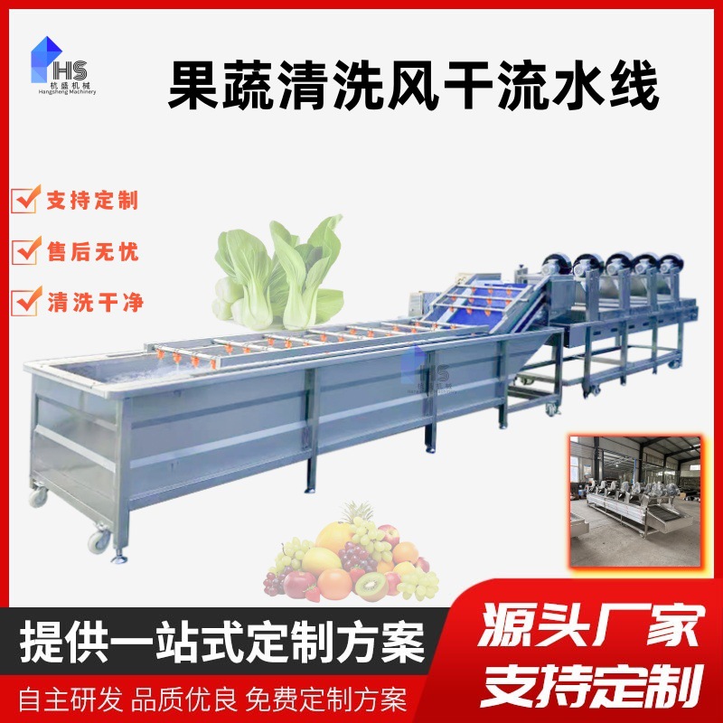 máquina de limpieza de burbujas de vegetales de montaña equipo de limpieza de flor azul azul azul de col rizada limpieza línea de ensamblaje de aire seco
