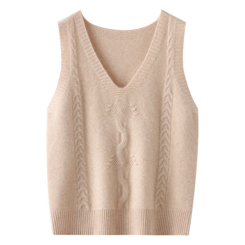 Andy terciopelo cuello en V suéter Chaleco de las mujeres de otoño e invierno de moda todo fósforo sin mangas chaleco pesado jacquard bottoming chaleco image 1
