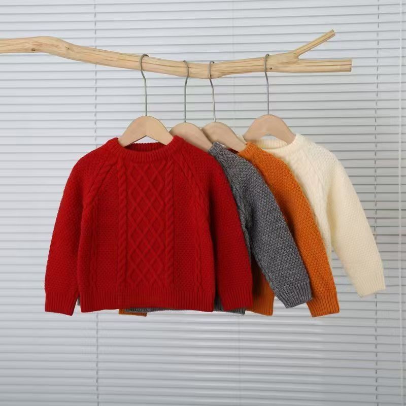 儿童毛衣男童秋冬女童针织衫宝宝新款加厚上衣套头打底洋气秋冬季
