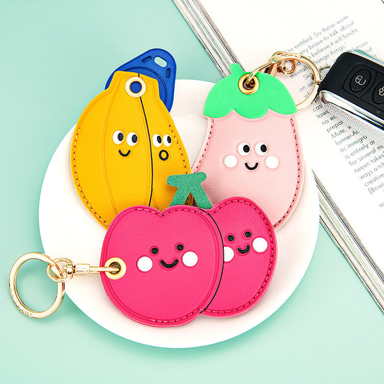 The eight door worm club nice entrance guard card set key chain pendant-eggplant/banana/cherry/small koi