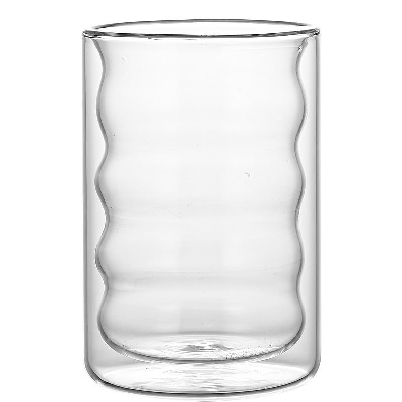 Juego de vasos de vidrio de doble capa con hilo, taza de café con aislamiento térmico de borosilicato, taza de leche de gran capacidad para el hogar, fabricante de tazas de agua