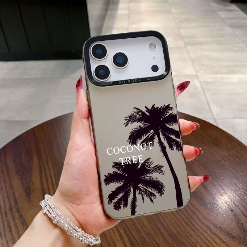 剪影椰树适用苹果16pro手机壳iphone17promax跨境15潮流14小众13