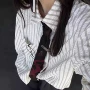 智感韩国条纹长袖衬衣