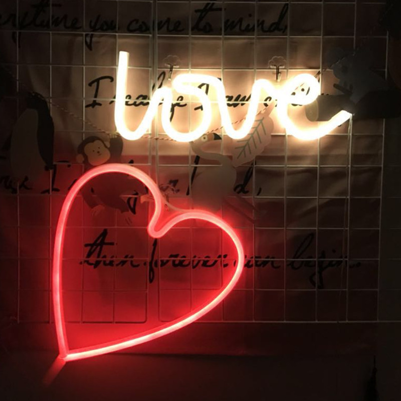 新款ins霓虹灯造型派对灯love灯求婚表白装饰灯 圣诞灯浪漫led灯