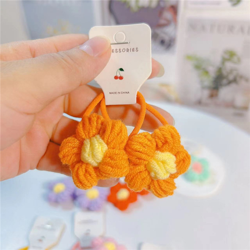 20g Weight Hair Tie Hair Accessories Type 1 Piece Quantity Street Occasion yarn Material Flower Pattern Women'S Gender Classic Style Style Classic Style Flower Yarn Hair Tie 7