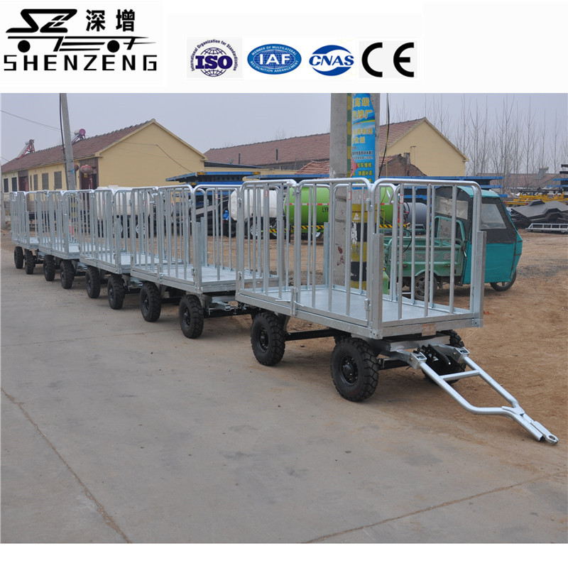 2吨机场转运行李拖挂车 串联平板拖车 平板运输拖车