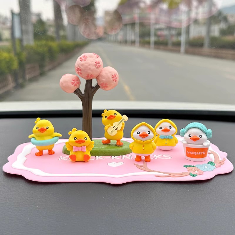 Lindo pato de dibujos animados decoración interior del coche consola central pantalla decoración del coche decoración creativa al por mayor