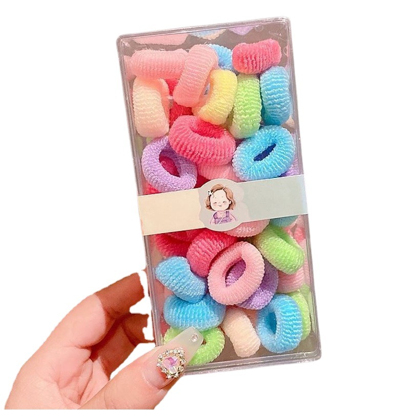 Banda para el cabello para niños cuerda para el cabello accesorios para el cabello no lastiman el cabello cuerda para el cabello anillo de toalla de color cuerda para el cabello de alta elasticidad