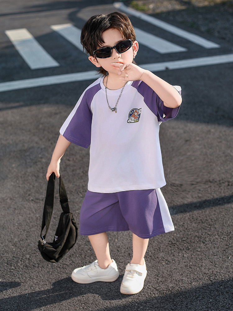 Conjunto de Verano para Niños 7850, Traje de Dos Piezas de Manga Corta, Ropa Casual Elegante para Bebé Niño, Nuevo 2026