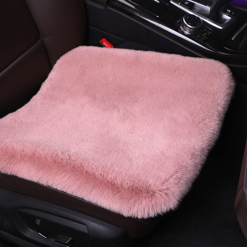 Wholesale Thickened Warm Faux Rabbit Fur Car Seat Cushion Set, Long Rectangular Three-Piece Plush Car Seat Cushion for Winter Warmth