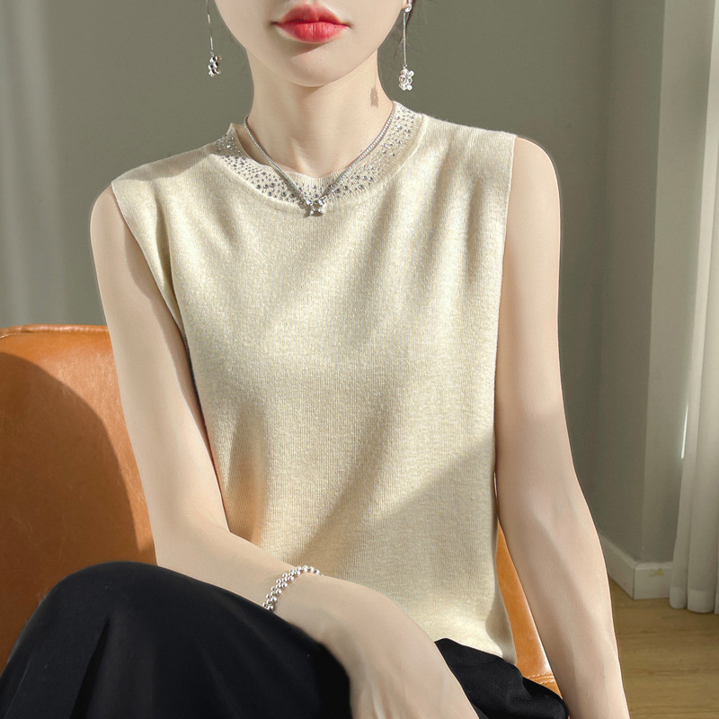 Woolen spring summer tank top for leisure