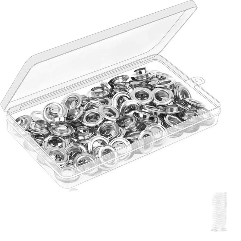 120 sets de diámetro interior 12MM cinturón de aire herramientas de instalación en caja callos zapato agujero de lona hebilla ojal para transfronteriza