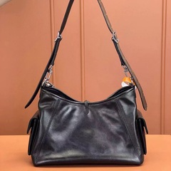 元の工場の全鋼帯のチップの小さいサイズの黒色の全皮のトートのカバン