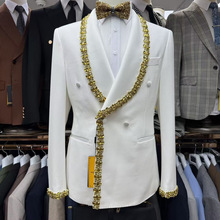 2025Man suit时尚新款重工男士西服套装男士绅士礼服休闲宴会2pcs