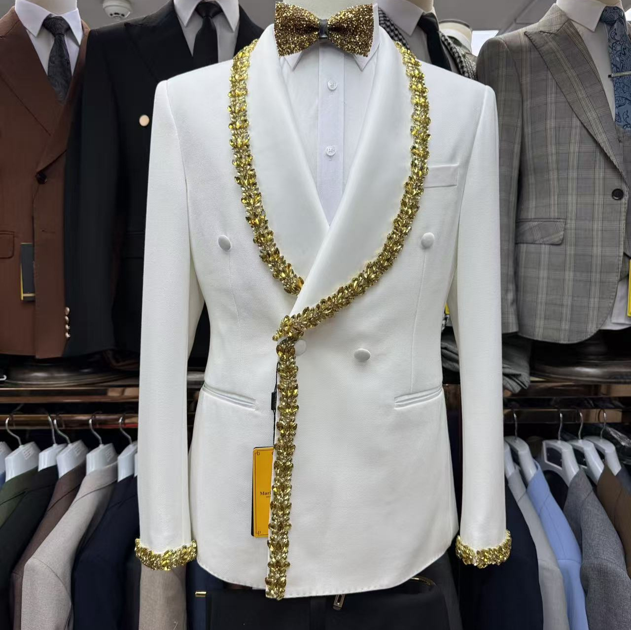 2025Man suit时尚新款重工男士西服套装男士绅士礼服休闲宴会2pcs