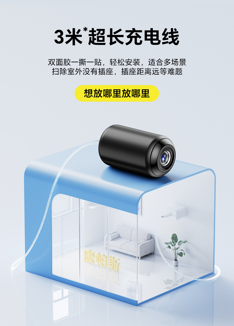 跨境爆款X6摄像头 家用无线WiFi手机远程监控 带夜视录音录像高清