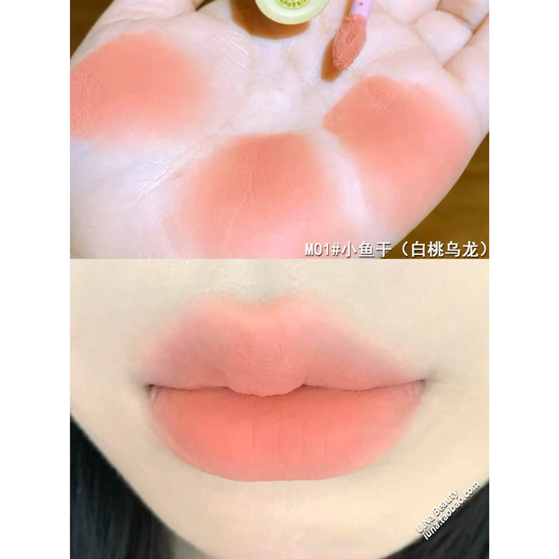 Палитра Velvet Lip Glaze Flower Fall La La Mei Beauty Series 04 Cat Milk Cake Lip Cream Lip Mud 02 Red Milk Cat