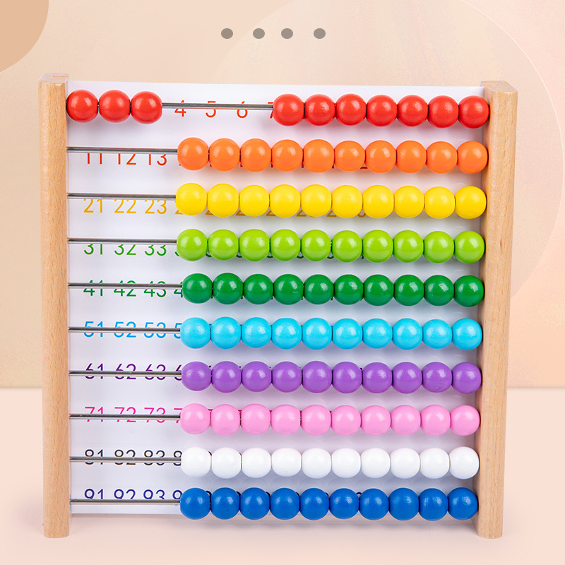 Kindergarten Ilustración Abacus Marco de cálculo matemático Montessori para niños Además y cuenta de resta artefacto Primer grado Material didáctico
