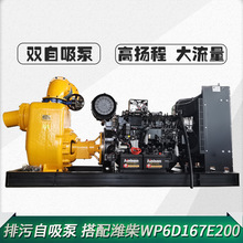 柴油机水泵一体150千瓦高扬程潍柴水泵机组抽水泵总成自吸排污泵