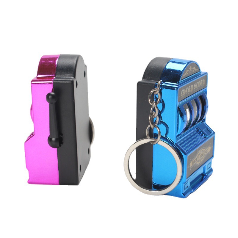 Mini máquina de frutas, llavero, colgante, juego de transferencia, máquina de tirón de tigre, accesorios pequeños, colgante de máquina de garras