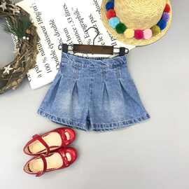 女童牛仔裙裤韩版童装新款时尚短裤女宝宝裤子韩版童装半身裙裤