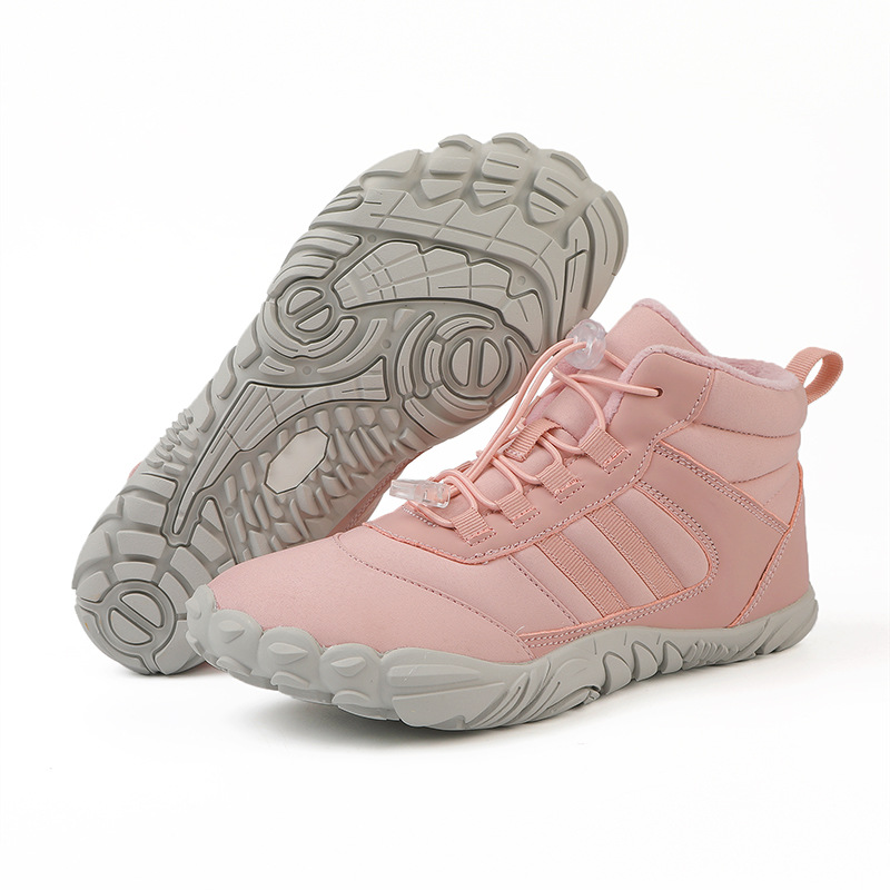 Nuevos zapatos acolchados de algodón de cinco dedos Deportes al aire libre hombres y mujeres forrados de lana botas calientes resistentes al desgaste antideslizante botas de nieve engrosada par zapatos