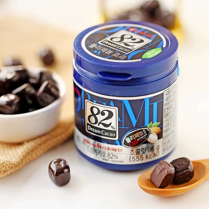 Импортированный шоколад Lotte Dream Dark Chocolate Bean 56%72%82%Pure Cylonic консервы 86 г