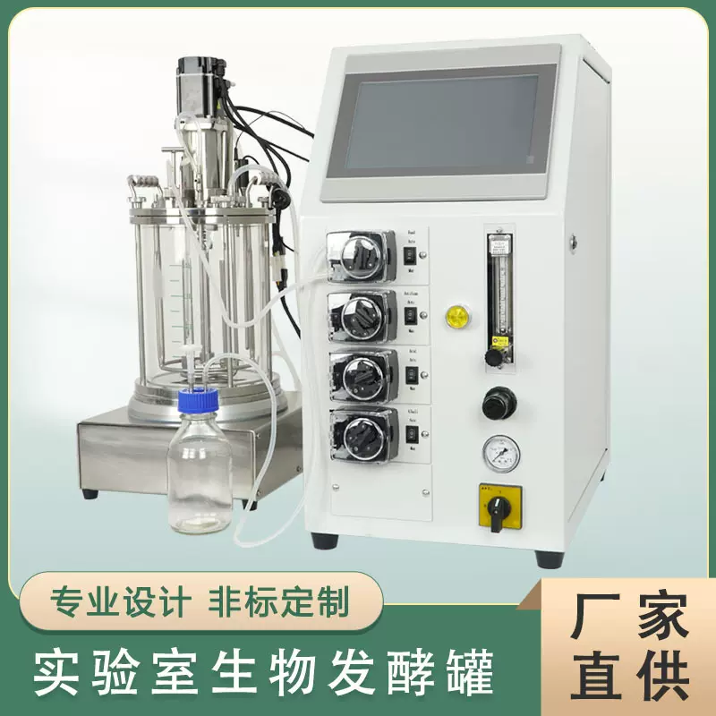 智能控制实验室玻璃发酵罐 不锈钢微生物发酵设备 高校菌种培养罐