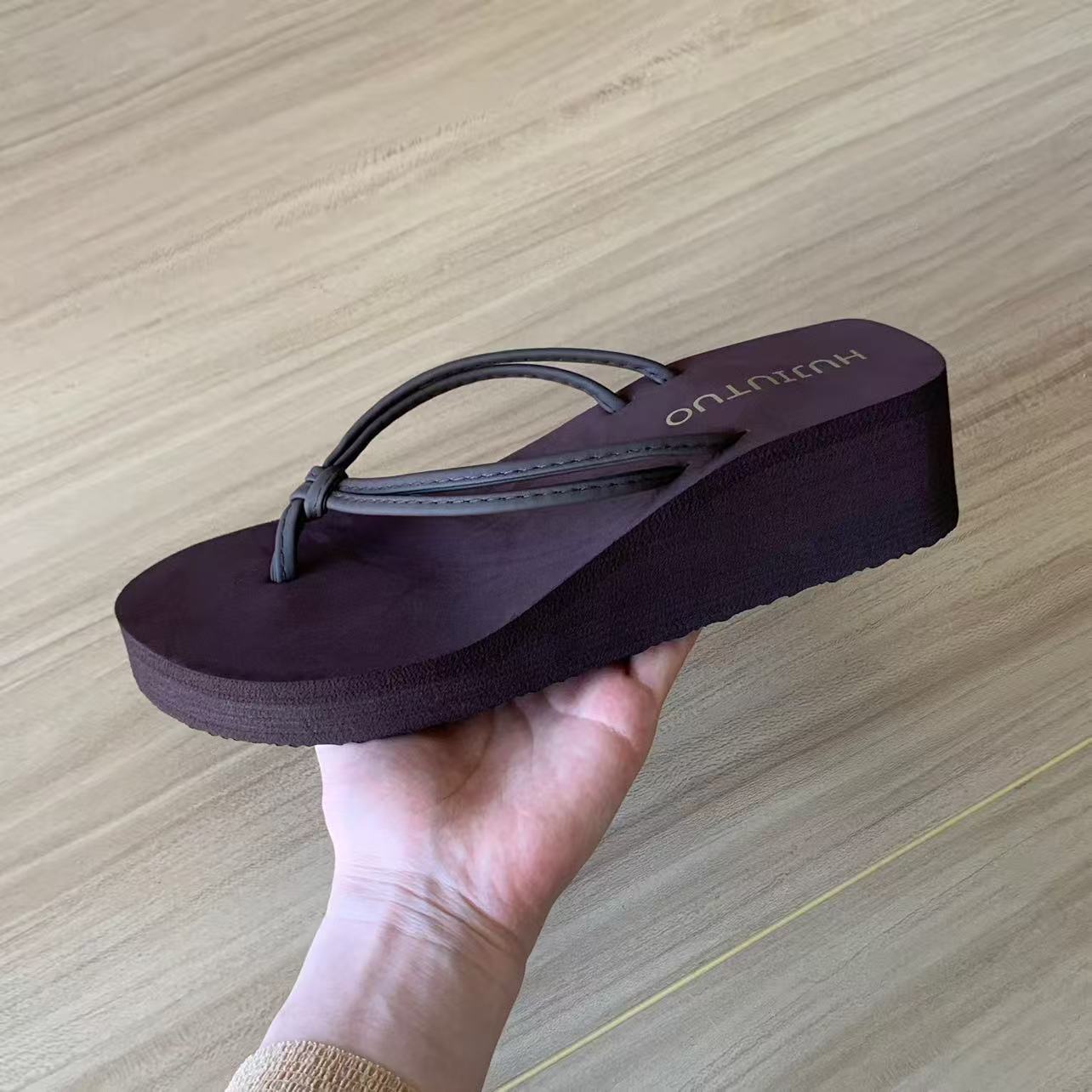 H double strap 5cm brown (one size smaller) / 35