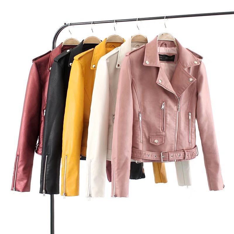 Factory New European Station Small Leather Women's Short Korean Style Slim-fit Motorcycle PU Jacket All-match Slim-fit Trendy Small Jacket