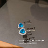 Earrings for princess, zirconium heart-shaped, with gem, 750 sample gold