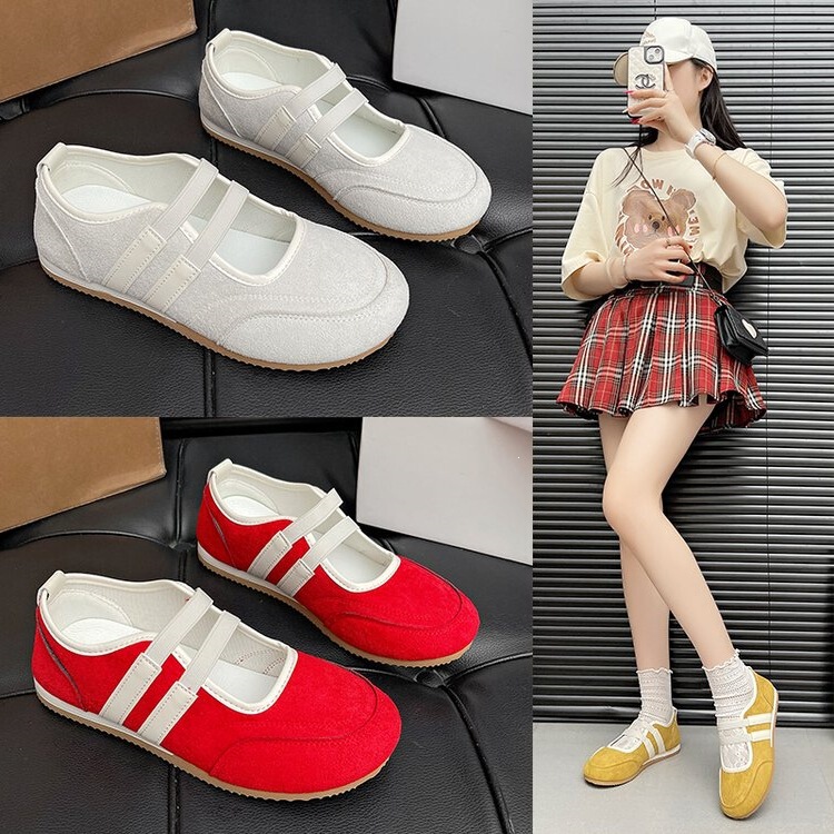 2026 New Korean Style Cute Retro Color-Blocking Double Strap Versatile Casual Mary Jane Shoes Flat Shallow Mouth Single Shoes 2026 New Korean Style Cute Retro Color-Blocking Double Strap Versatile Casual Mary Jane Shoes Flat Shallow Mouth Single Shoes