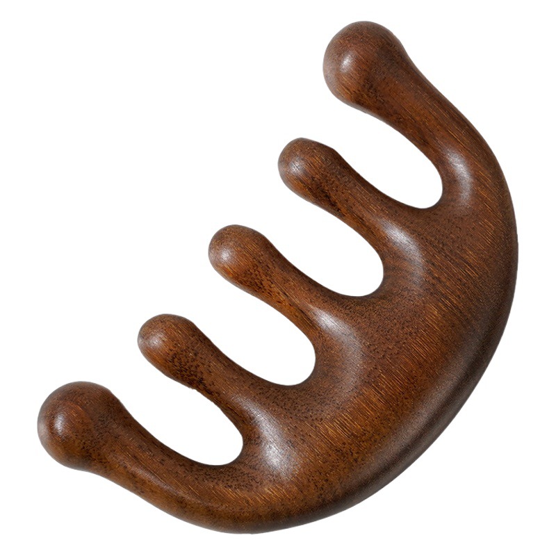 Cabeza redonda cabeza de Peine de sándalo peine meridiano peine de masaje peine de sándalo dorado portátil diente ancho peine de cinco dientes suministro directo de fábrica