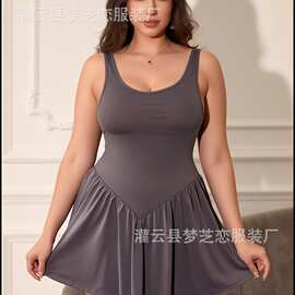 外贸欧美日常外穿拉链开裆打野连衣裙情趣内衣性感免脱诱惑吊带裙