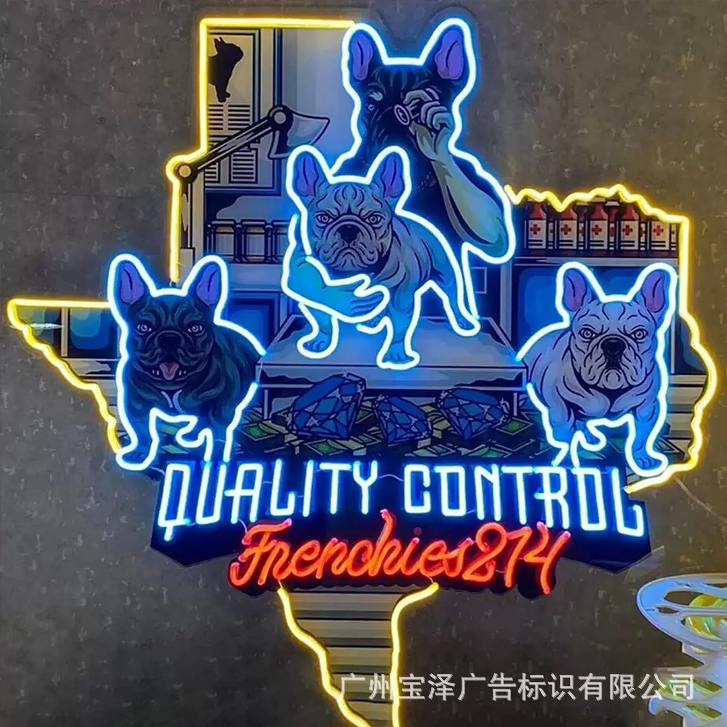 定制亚克力霓虹灯 uv 贴片 可用于 家用 商用自定义图案照片造型