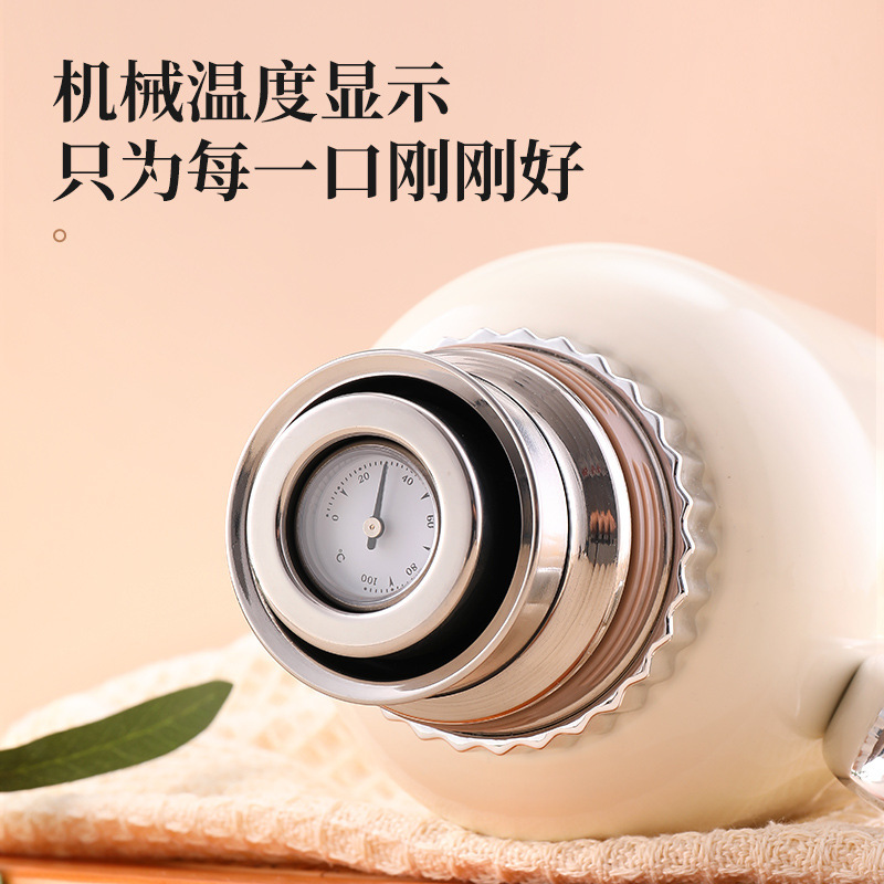 家用不锈钢保温壶大容量高档茶水分离机械显温便携新款焖茶壶水壶|undefined