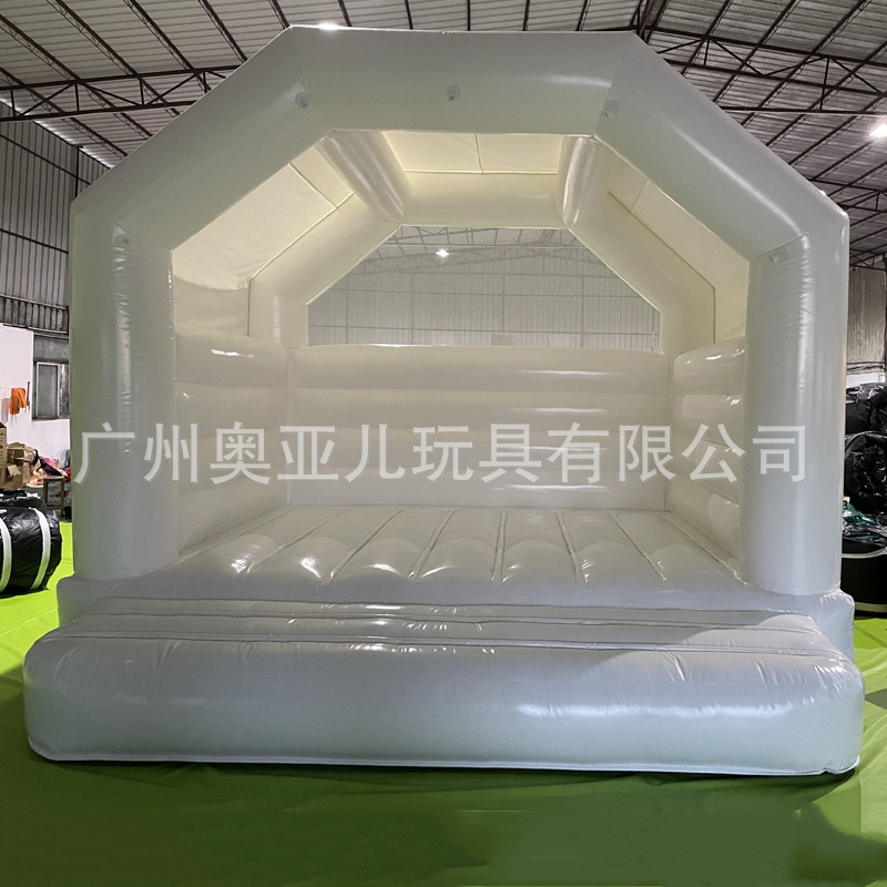 Street inflatable white trampoline