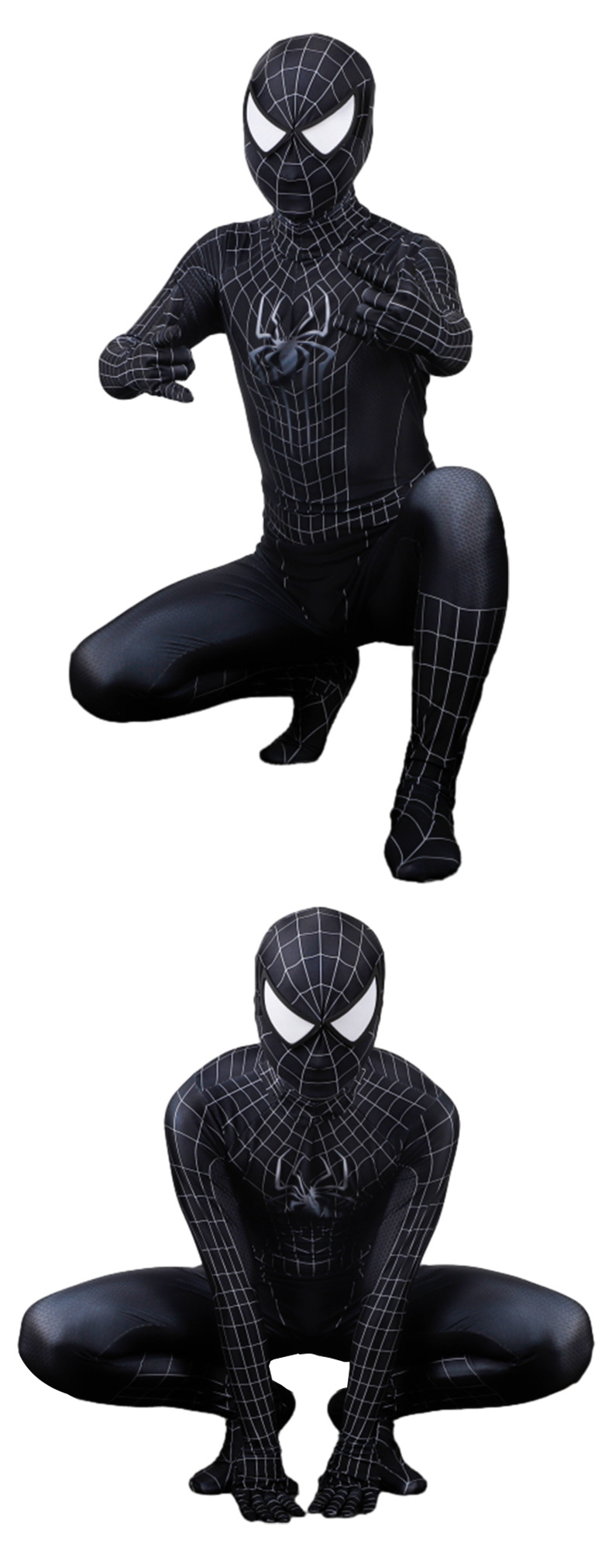 Black Spider-Man Jumpsuit Cosplay Venom Spiderman Costume Adult