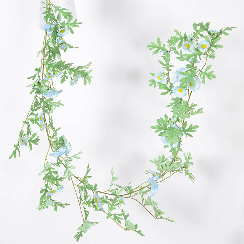 Enredaderas de flores artificiales, pequeñas enredaderas de margaritas, decoración de tuberías de techo, flores artificiales de girasol, flores de seda al por mayor