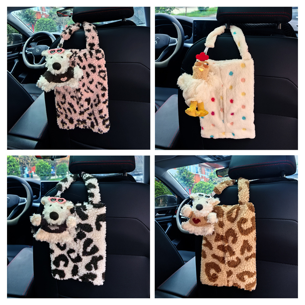 Nuevo West Highlands coche toalla bolsa colgante caja de extracción de papel asiento de almacenamiento de toalla bolsa colgante muñeca mujer