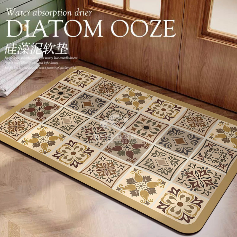 Cross-Border American-Style Diatomaceous Earth Bathroom Absorbent Mat, Quick-Drying Non-Slip Foot Mat, Easy-Care Entryway Doormat Cross-Border American-Style Diatomaceous Earth Bathroom Absorbent Mat, Quick-Drying Non-Slip Foot Mat, Easy-Care Entryway Doormat