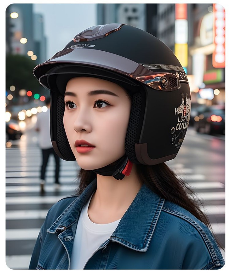 High-end silver-plated lens hidden helmet for electric scooters and motorcycles, rainproof, Class A, 3C certified, unisex