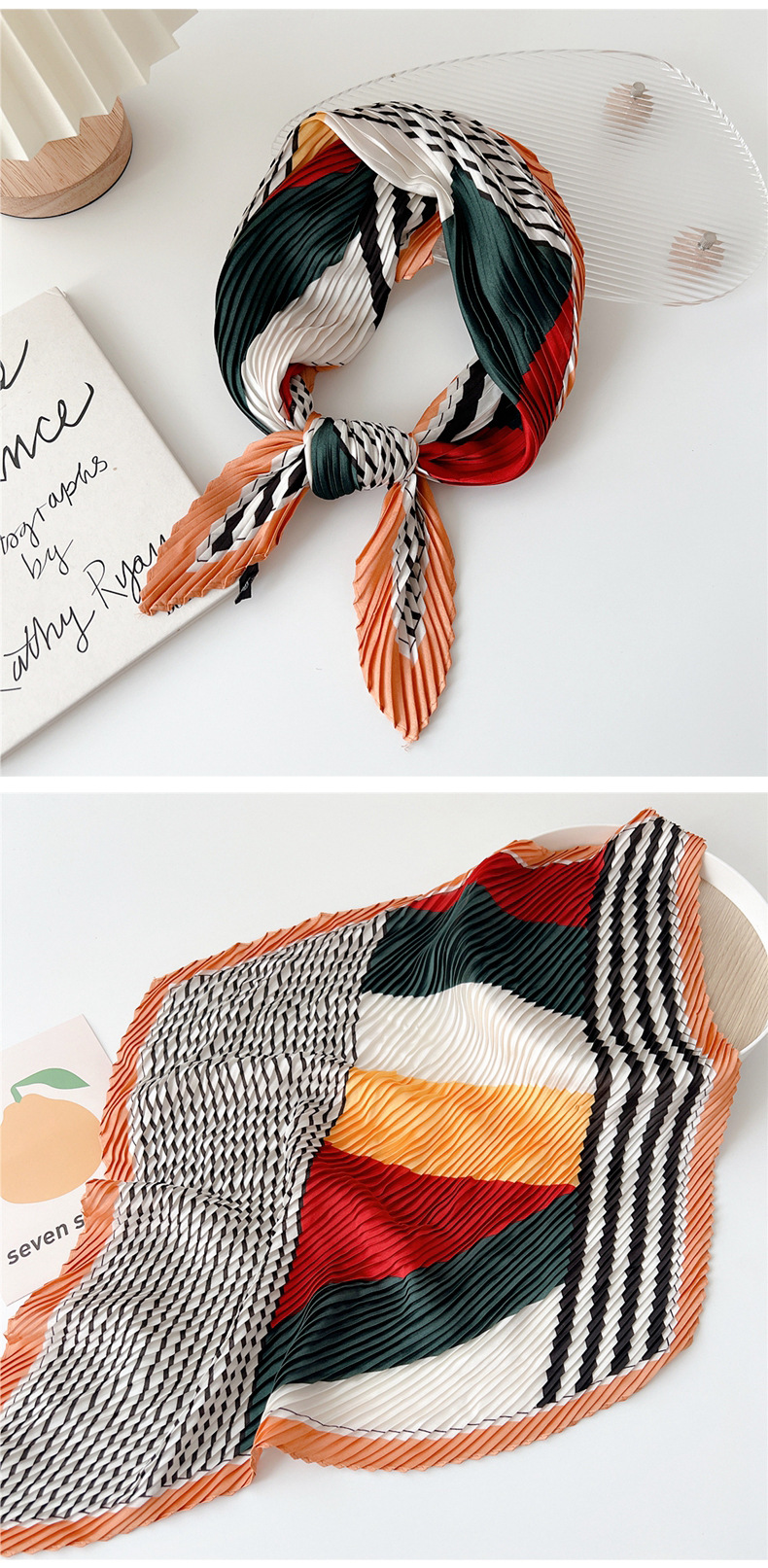 60g Weight Silk Scarf Classification Outdoor, Travel Occasion Polyester Material Printing Pattern Spring&Summer Season Women's Gender Printing Design Elegant Style Women's Elegant Printing Polyester Printing Silk Scarf 6