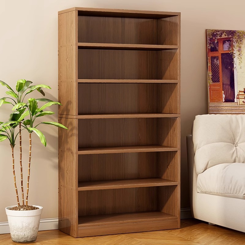 Bookshelf Floor-Standing Storage Rack Simple Living Room Integrated Wall Solid Wood Storage Cabinet Home Multi-Layer Student Bookcase
