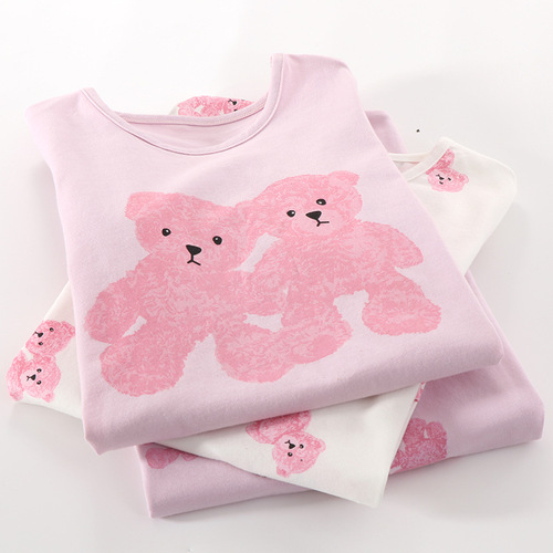 New children's nightgown summer cotton short-sleeved thin girls' pajamas baby children's clothing mother-daughter dress parent-child home